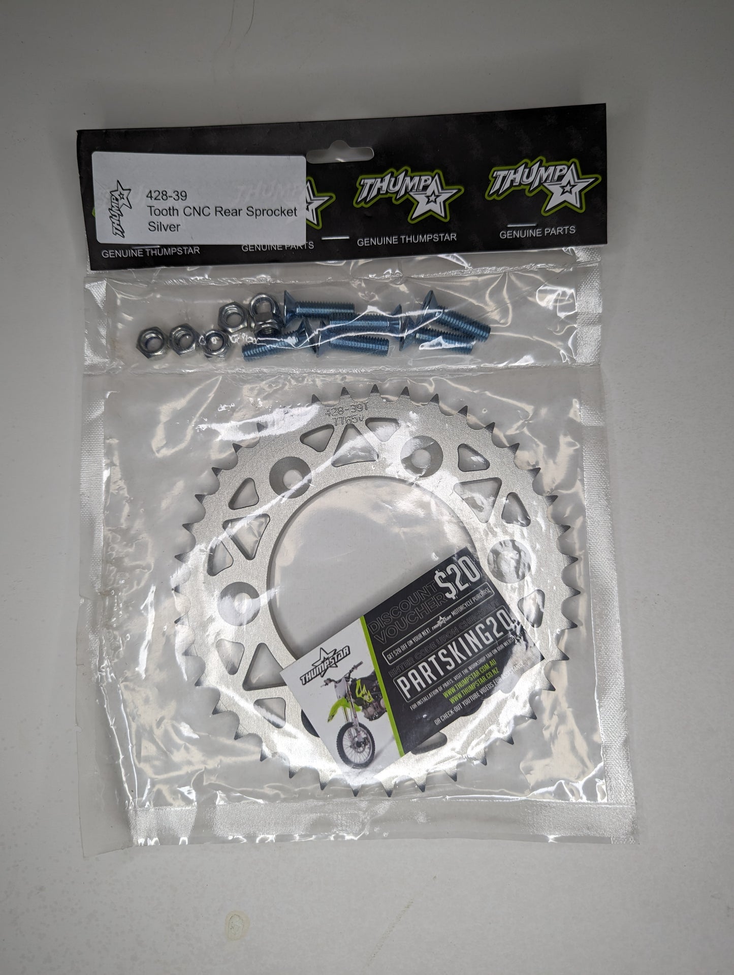 39T CNC rear sprocket V5 – high-quality aftermarket pit bike and motocross bike drivetrain component
