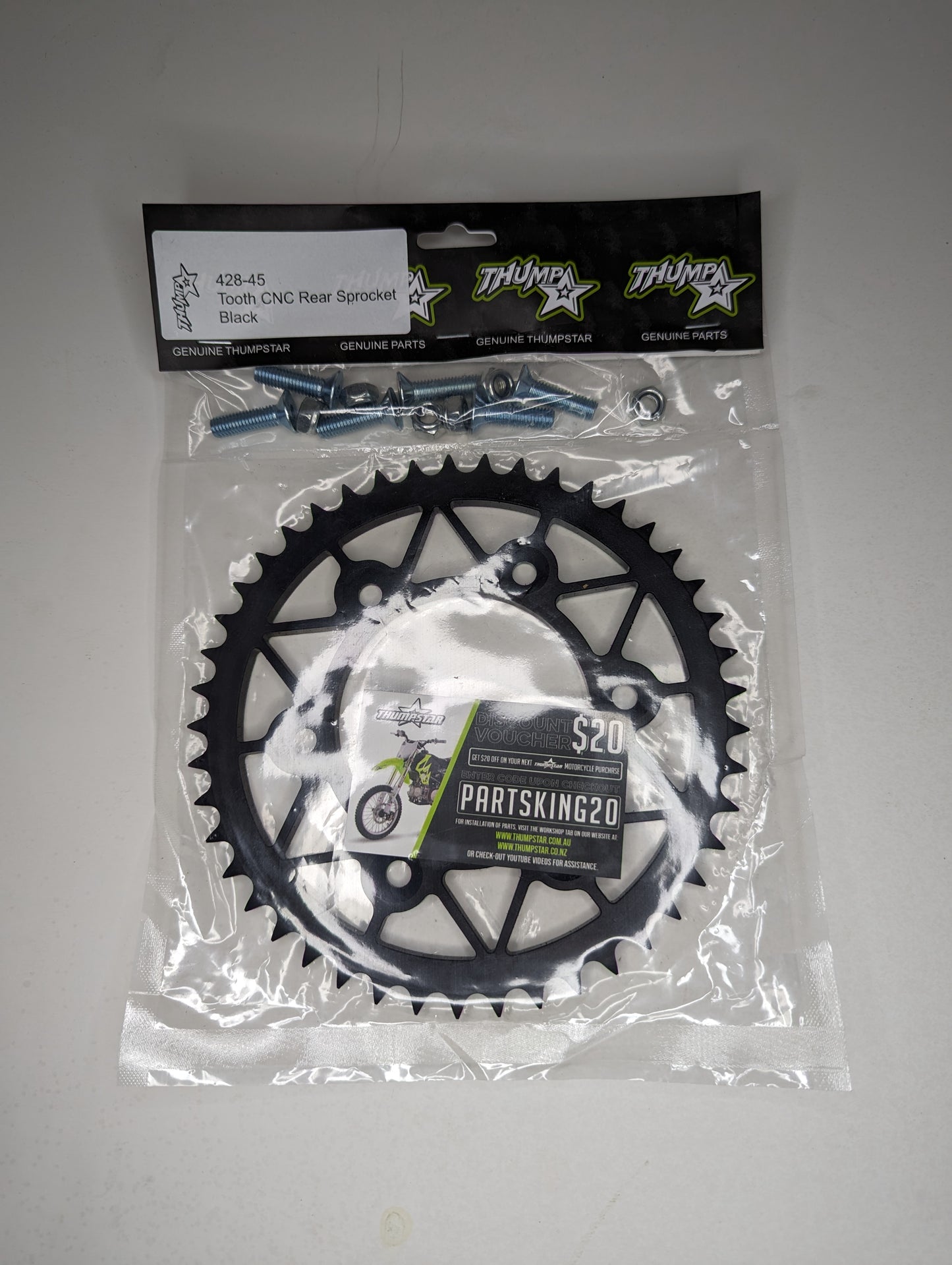Aftermarket 45T CNC rear sprocket V5 – high-performance motocross and off-road bike part