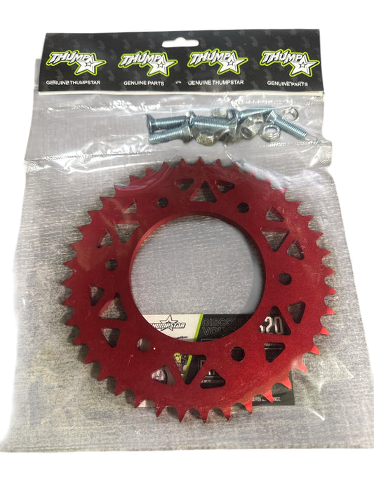 TS-7766R red CNC rear sprocket, 41 tooth, designed for V5 model motorcycles