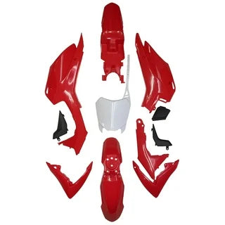 2013-2018 CRF110 plastic kit in red TS-TDM-PLS010RED – durable aftermarket body panels for pit bikes