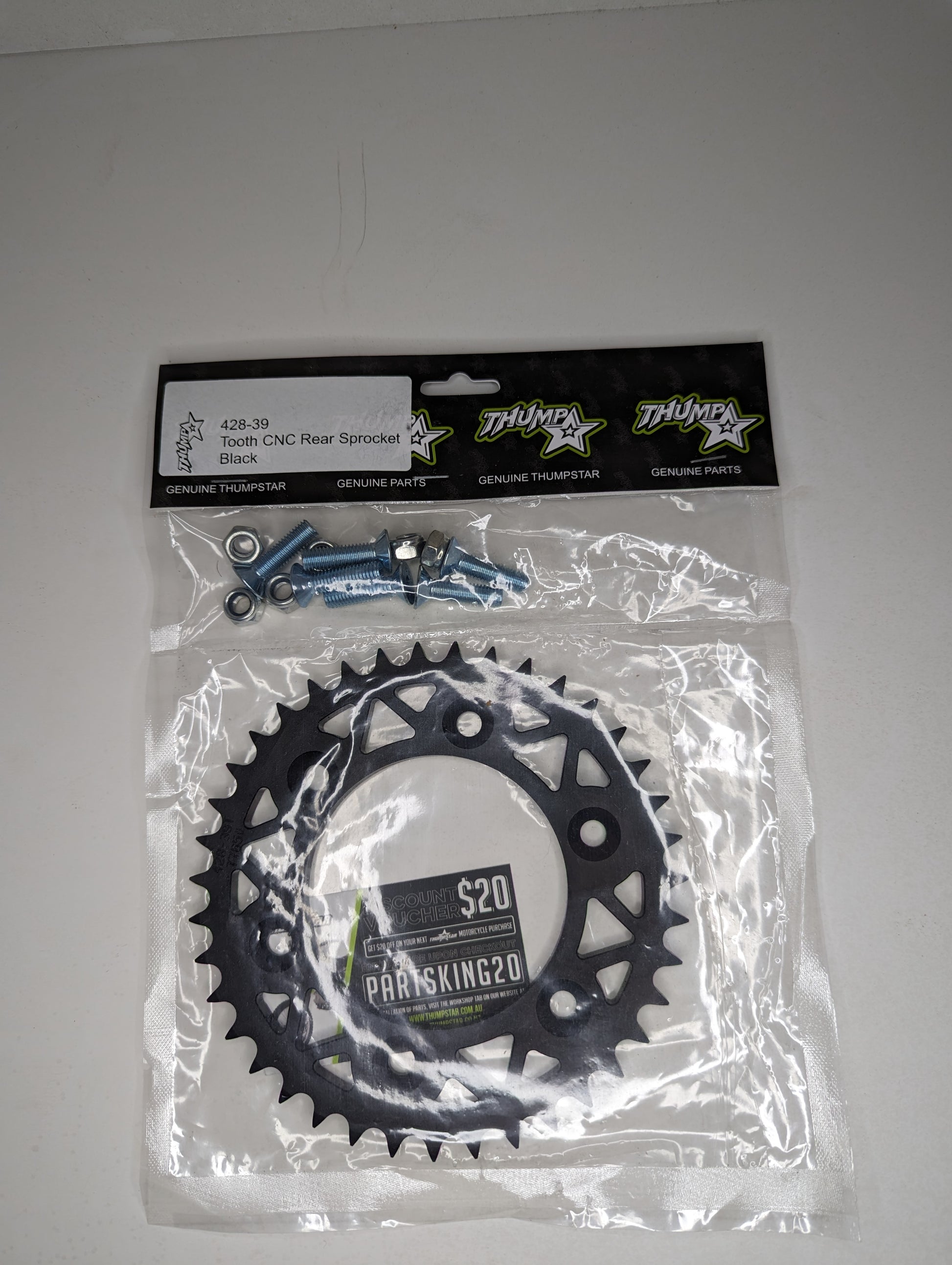 Aftermarket 39T CNC rear sprocket V5 – precision-machined for motocross and off-road bikes