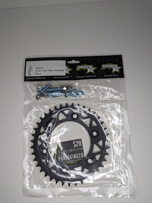 Aftermarket 39T CNC rear sprocket V5 – precision-machined for motocross and off-road bikes
