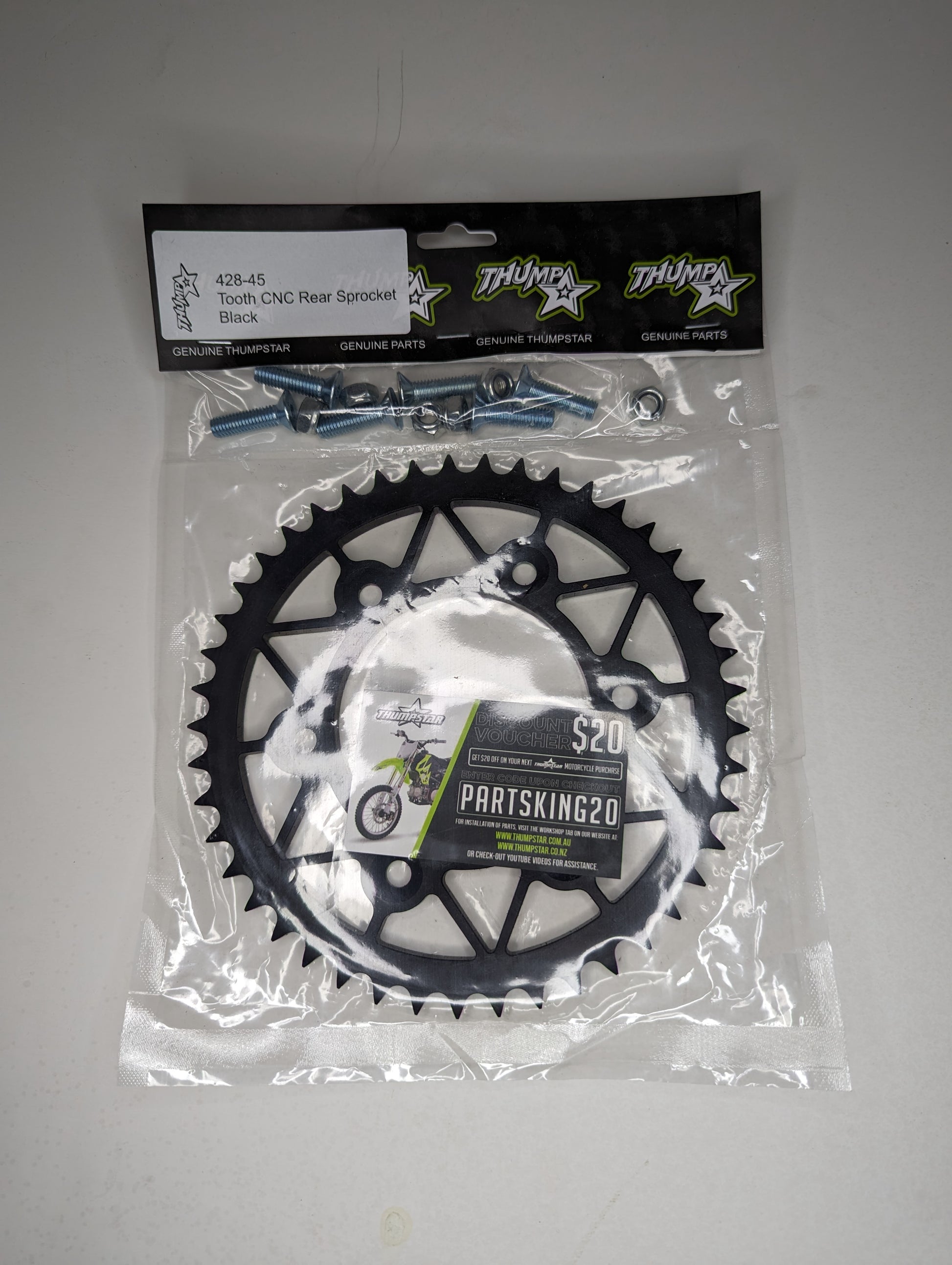 Aftermarket 45T CNC rear sprocket V5 – high-performance motocross and off-road bike part