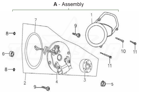 TSR 140: E-8 LEFT CRANKCASE COVER AND MAGNETTO