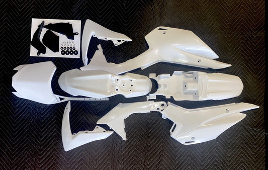 2013-2018 CRF110 plastic kit in white TS-TDM-PLS010WH – durable aftermarket body panels for pit bikes
