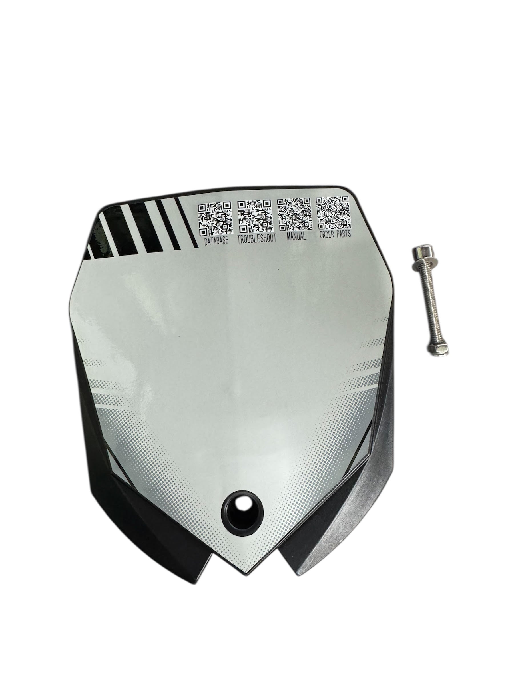 Front number plate for TSE 12 and TSE 16 models, durable replacement panel for dirt bikes