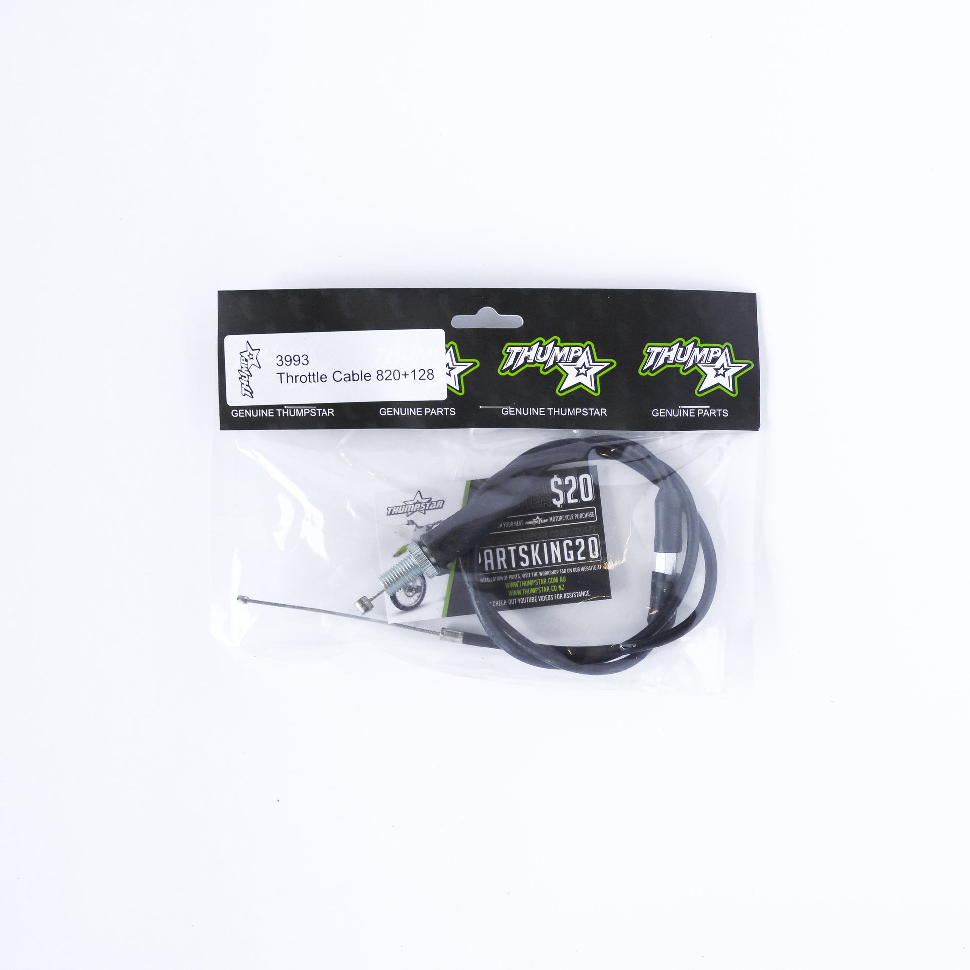 Thumpstar TS-3993 Throttle Cable 820 + 128mm for dirt bikes and off-road motorcycles